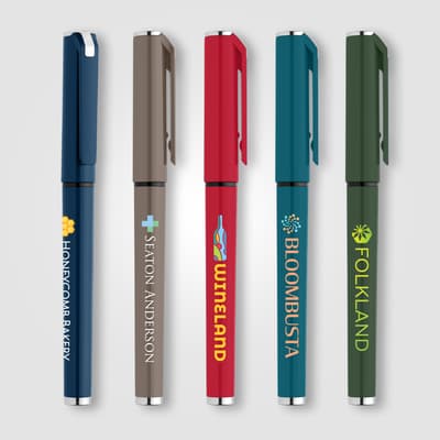 Branded Islander Recycled Plastic Monochrome Gel Grip Pen