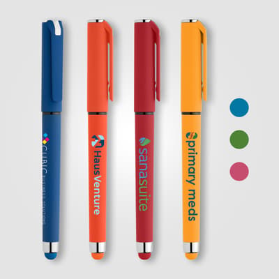Branded Islander Recycled Plastic Brights Gel Grip Pen