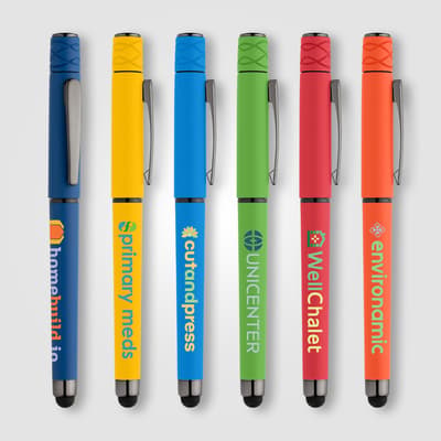 Promotional Tavi Recycled Plastic Fidget Spinner Stylus Gel Pen