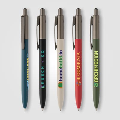Branded Koro Recycled Aluminium Gunmetal Trim Pen