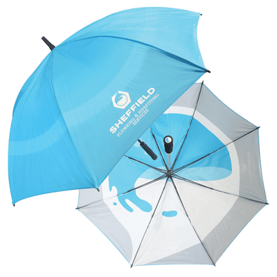 Branded Fibrestorm Auto Double Canopy Golf Umbrella