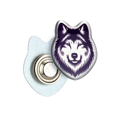 Custom Branded Aluminium Domed Clutch Pin Badge with Magnet Fitting Upto 35x35mm