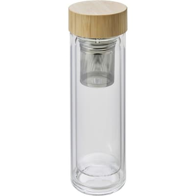 The Vincente - Glass and bamboo bottle with tea infuser (420ml)