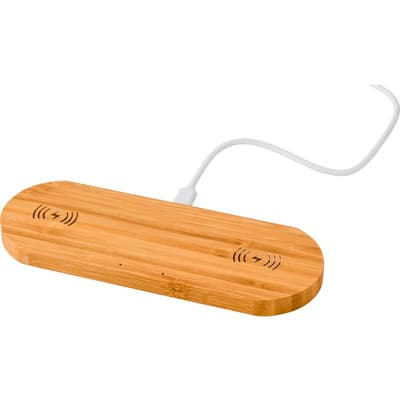 The Tatum - Bamboo dual wireless charger