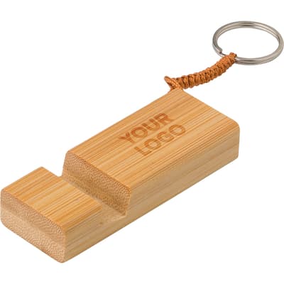 The Kian - Bamboo phone stand keyring