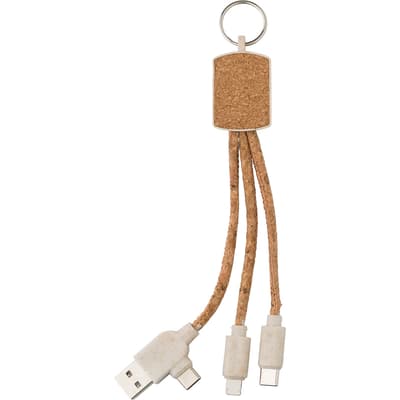 The Landry - Stainless steel keyring with charging cables