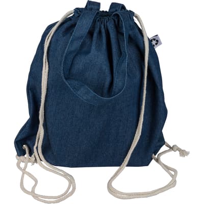 The Dex - Recycled denim drawstring bag