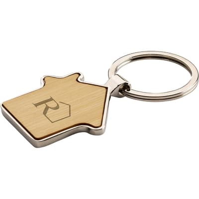 The Casa - House shape bamboo and metal keyring