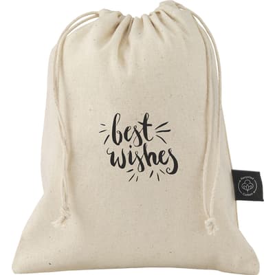 Recycled cotton gift pouch (150gsm/4.4oz)