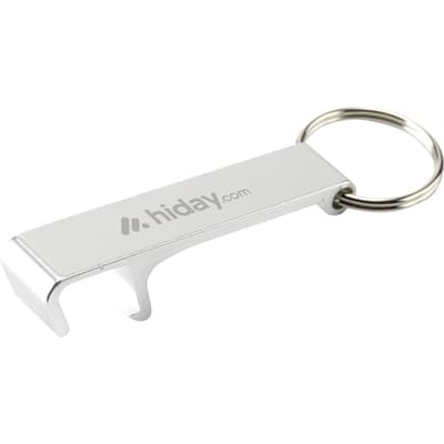 Recycled aluminium bottle opener phone stand