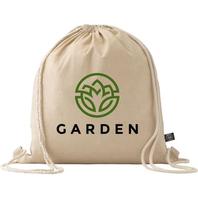 Recycled cotton drawstring bag (180 gsm/5.3oz)