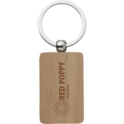 Rectangle beech keyring