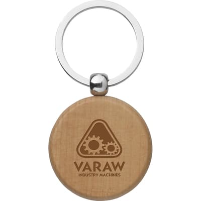 Round beech keyring