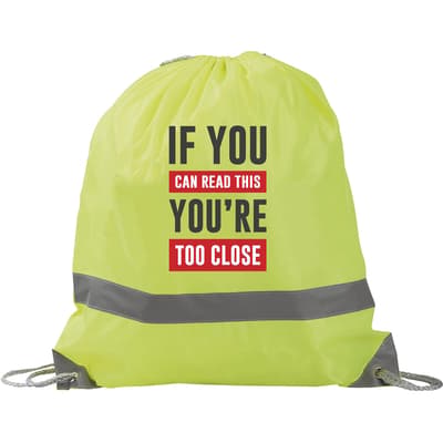 Drawstring bag with reflective strip