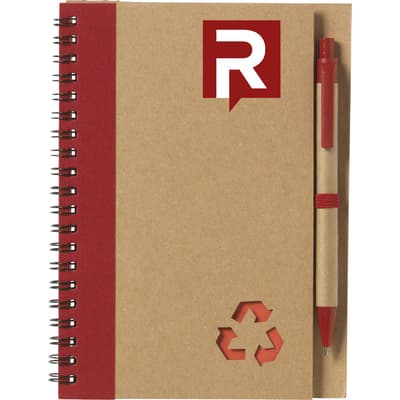 Recycled notebook and pen (approx A5)