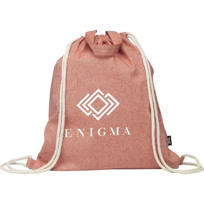 Recycled cotton drawstring bag (180gsm/5.3oz)