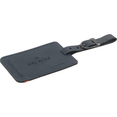 Made recycled leather luggage tag