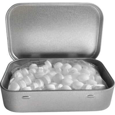 The Beazley - Large flat hinged tin with dextrose mints