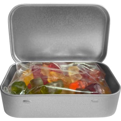 The Abberton - Large flat hinged tin with Haribo gold bears
