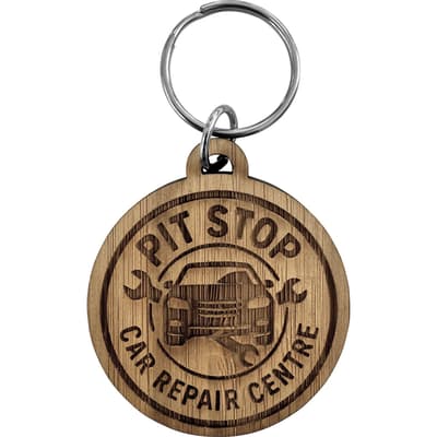 The Graina - Bamboo keyring (Round)