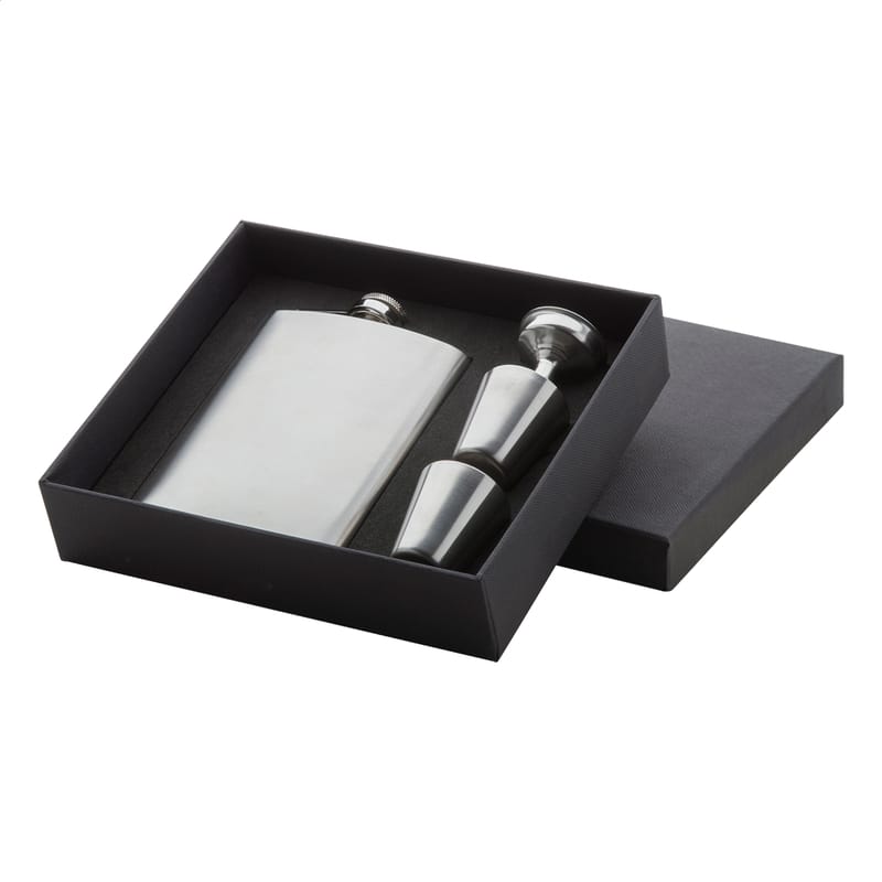 Custom Printed Hip flask set