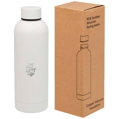 Custom Printed Spring 500 ml RCS certified recycled stainless steel copper vacuum insulated bottle