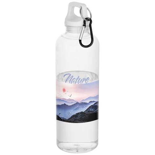 Custom Printed Oregon 750 ml RCS recycled plastic water bottle with carabiner