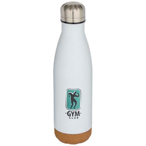 Custom Printed Cove 500 ml double wall vacuum insulated stainless steel water bottle with cork details