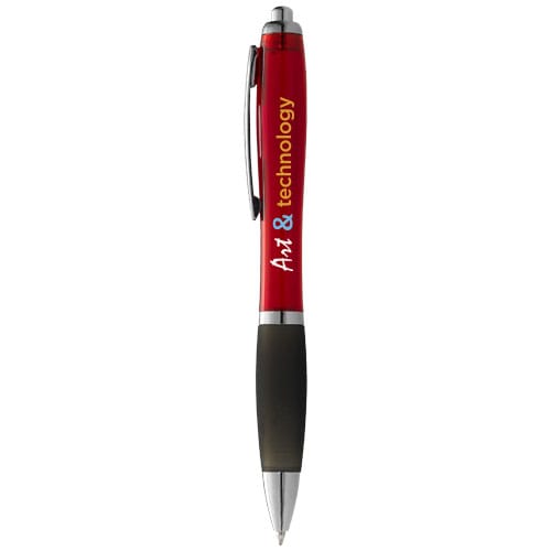 Promotional Nash ballpoint pen coloured barrel and black grip (black ink)