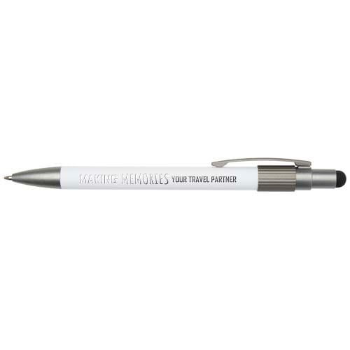 Promotional Rill RCS recycled ballpoint pen with stylus and fidget spinner (blue ink)