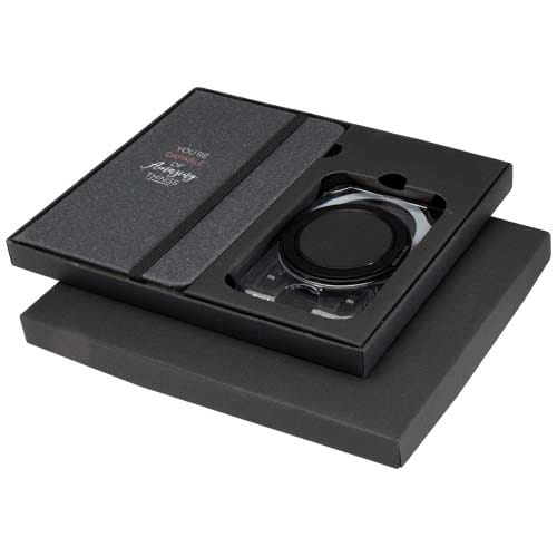 Promotional Kern A6 hard cover notebook and MagSafe wallet gift set 