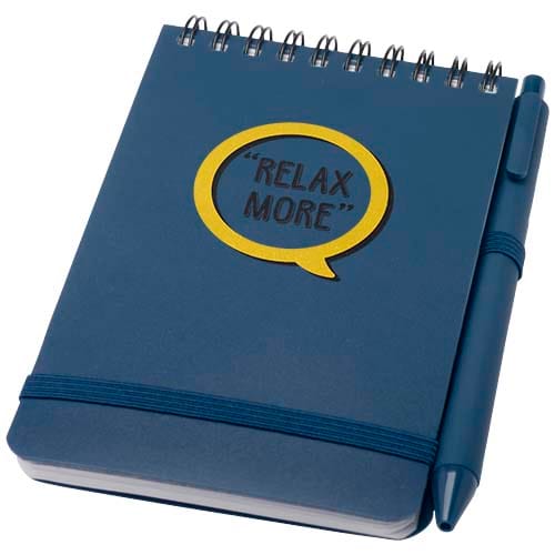 Promotional Thalaasa A6 hard cover ocean-bound notebook with ballpoint pen (black ink)