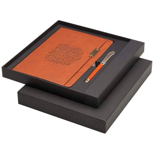 Promotional Legato A5 notebook and rollerball pen set (blue ink)