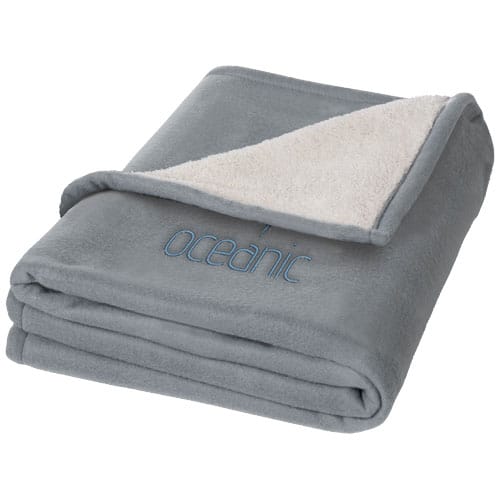 Promotional Springwood soft fleece and sherpa plaid blanket