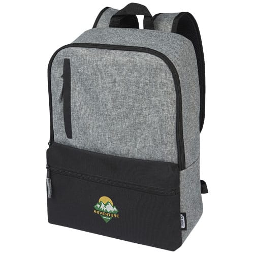 Custom Branded Reclaim 15" GRS recycled two-tone laptop backpack 14L