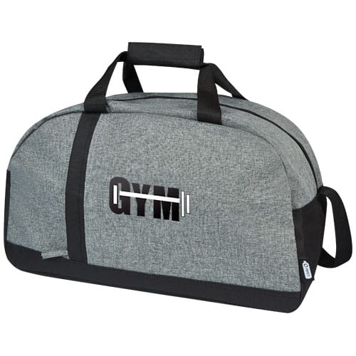 Custom Branded Reclaim GRS recycled two-tone sport duffel bag 21L