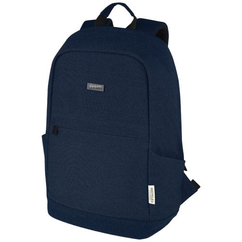 Custom Branded Joey 15.6" GRS recycled canvas anti-theft laptop backpack 18L