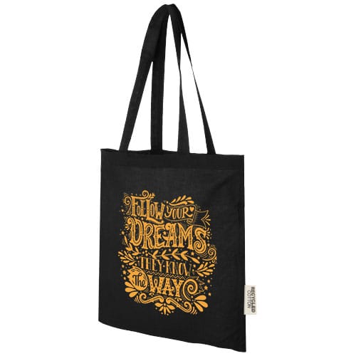 Custom Branded Madras 140 g/m2 GRS recycled cotton tote bag 7L