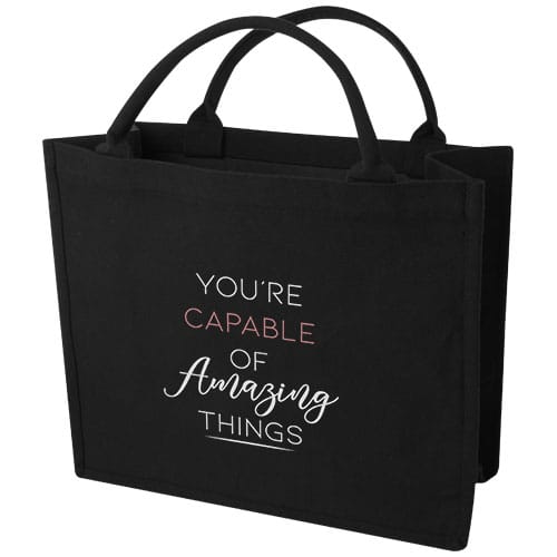 Custom Branded Trace 500 g/m² Aware™ recycled book tote bag
