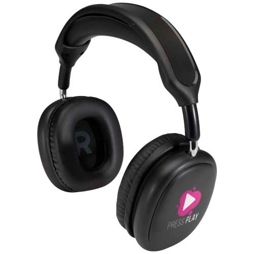 Branded Alzir recycled plastic over-ear wireless Bluetooth headset
