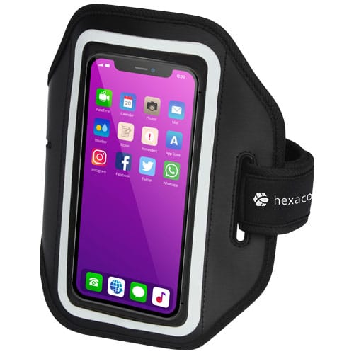 Promotional Haile reflective smartphone bracelet with transparent cover