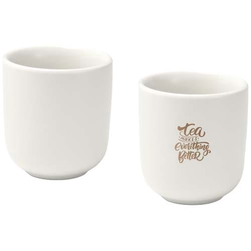Custom Printed Male 90 ml ceramic espresso cups with matt finish - set of 2