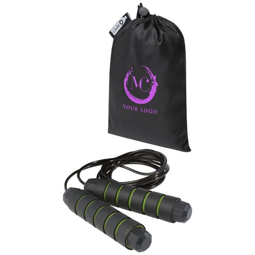 Custom Branded Austin soft skipping rope in recycled PET pouch