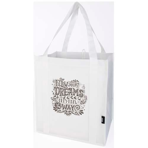 Custom Branded Liberty GRS recycled non-woven bottom board tote bag 29L