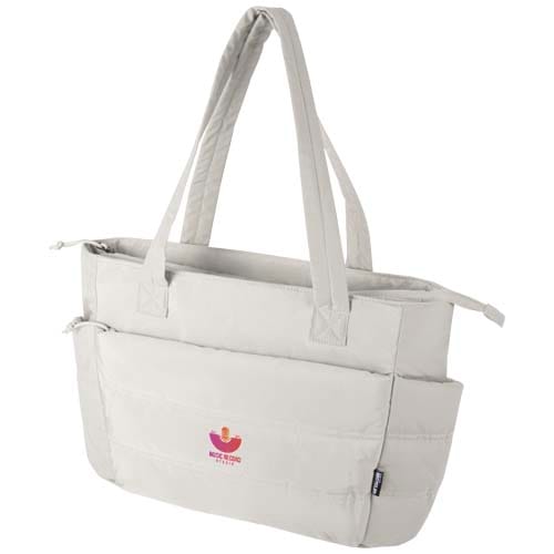 Custom Branded Puffer 15.6" GRS recycled laptop tote bag 18L 