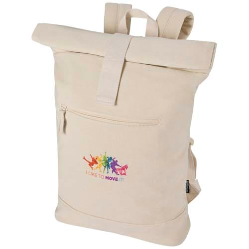 Custom Branded Recanvas 14” GRS recycled rolltop backpack 16L