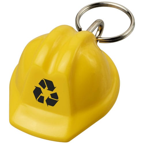 Custom Branded Kolt hard hat-shaped recycled keychain