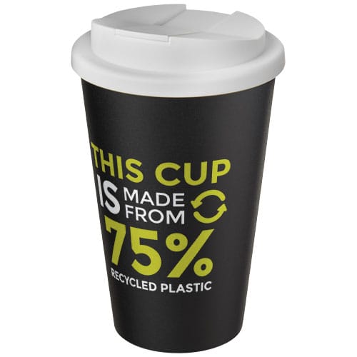 Custom Printed Americano® Eco 350 ml recycled tumbler with spill-proof lid