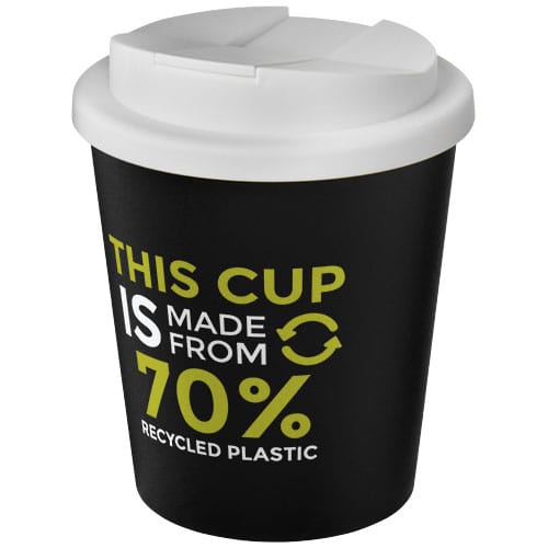 Custom Printed Americano® Espresso Eco 250 ml recycled tumbler with spill-proof lid 