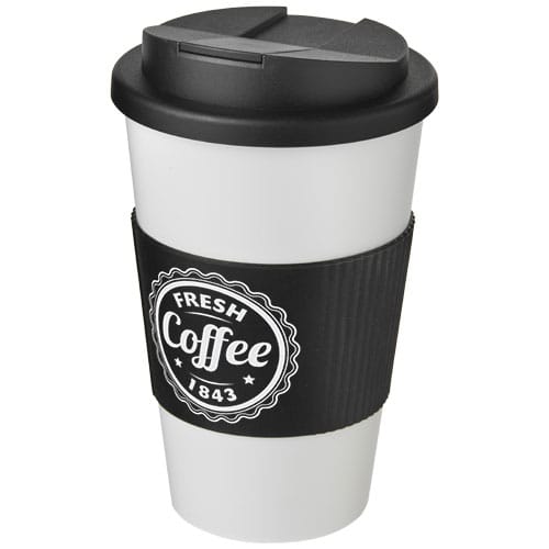 Custom Printed Americano® 350 ml tumbler with grip & spill-proof lid